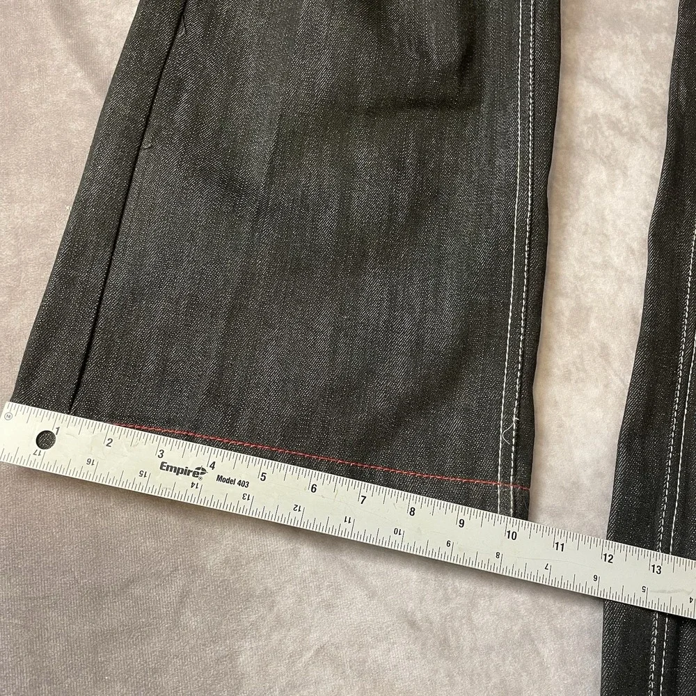 Vintage Russo Jeans 40x34‎ Black Wide Leg Y2K Hip Hop Streetwear Baggy
